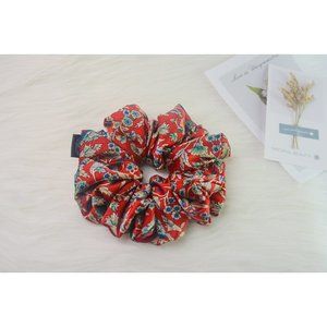 Oversize Lovely Mixed Tiny Red Floral Handmade Hair Scrunchies Ponytail